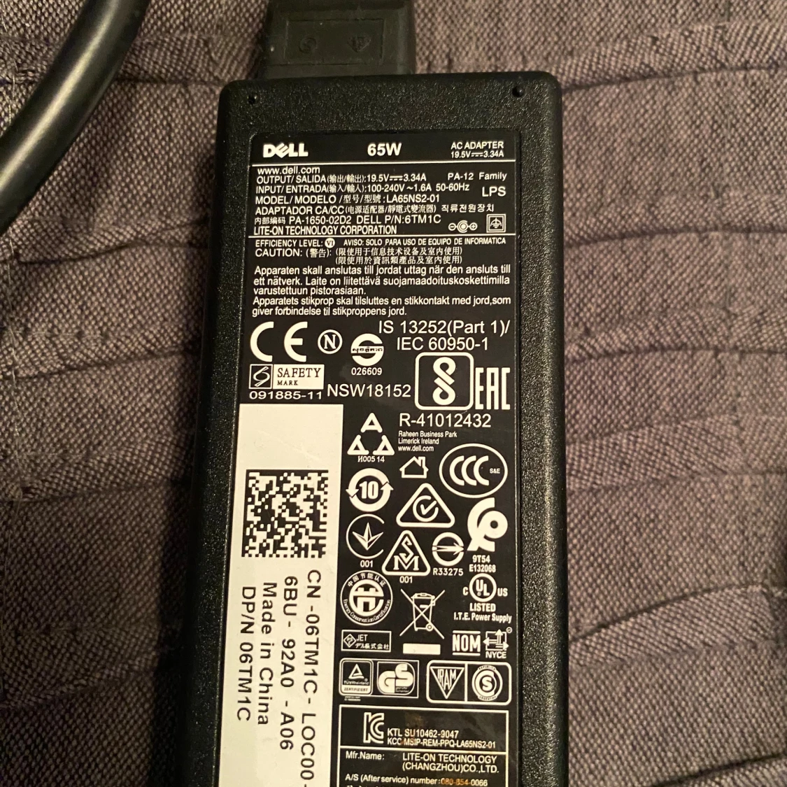 Dell 65W AC Adapter PA-12 Family