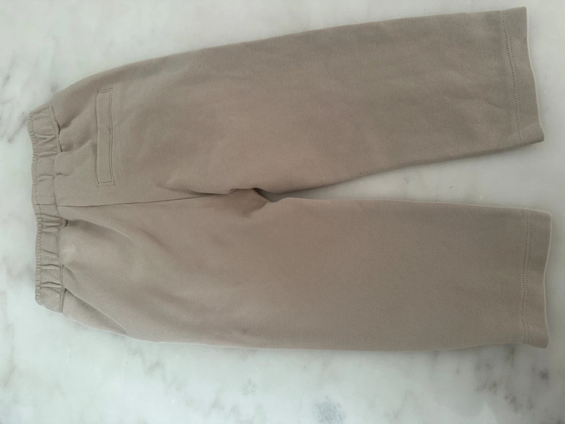 Beige mjukisbyxor med resårmidja - 4