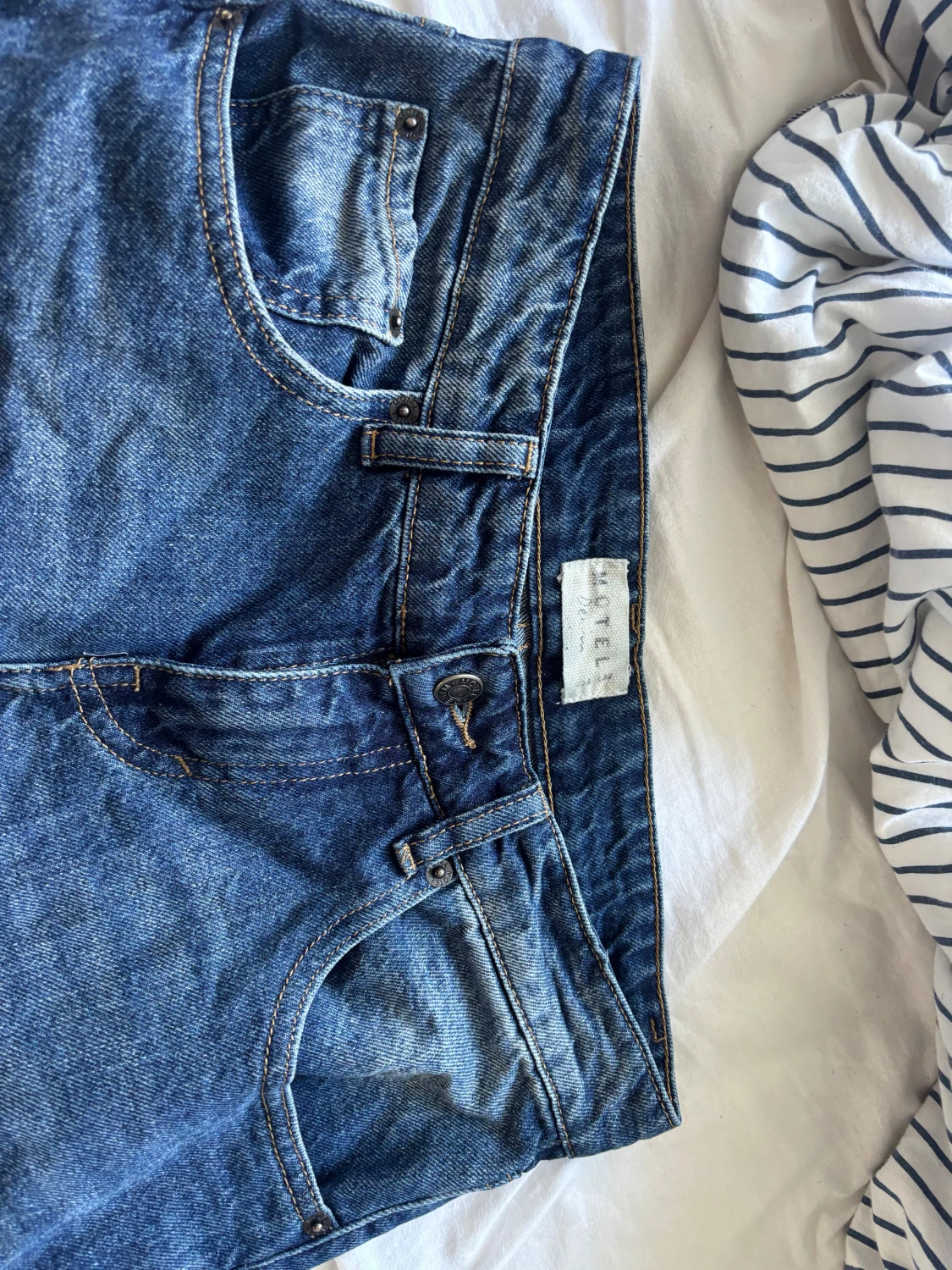 Wide jeans från Motel, blå denim - 1