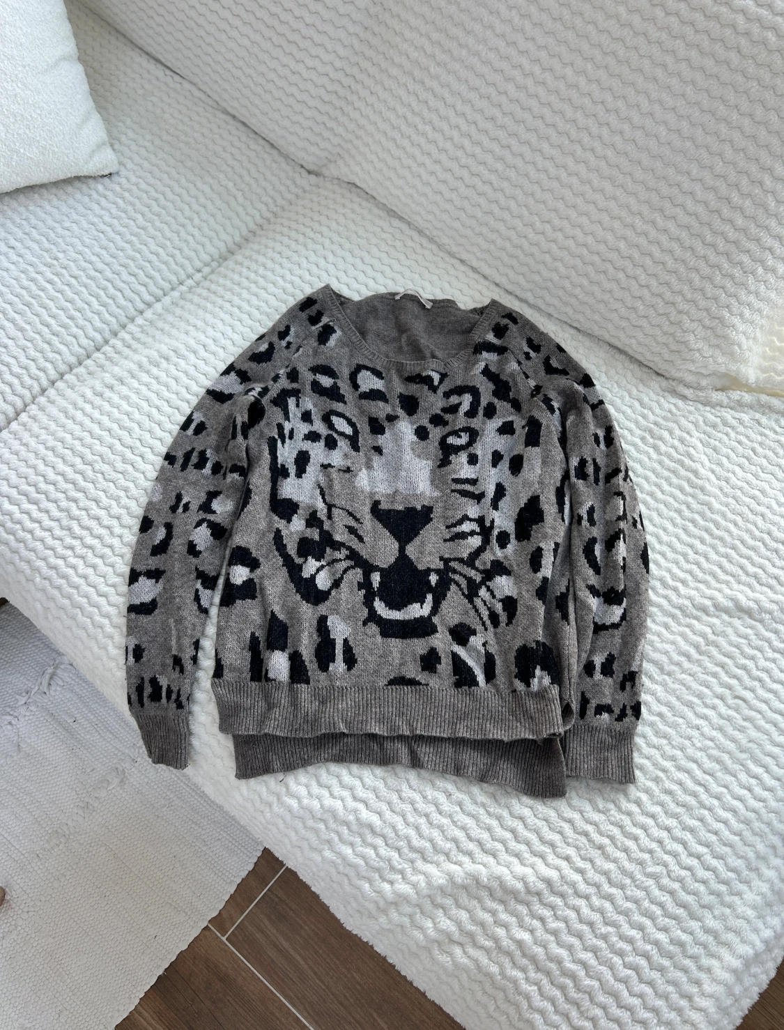 Stickad tröja i Kashmir-mix - 1