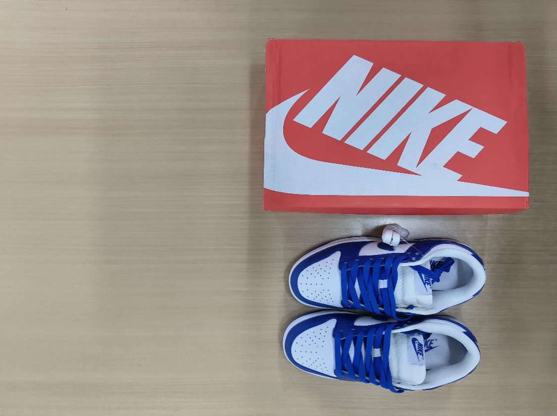 Nike Dunk Low blå och vita sneakers