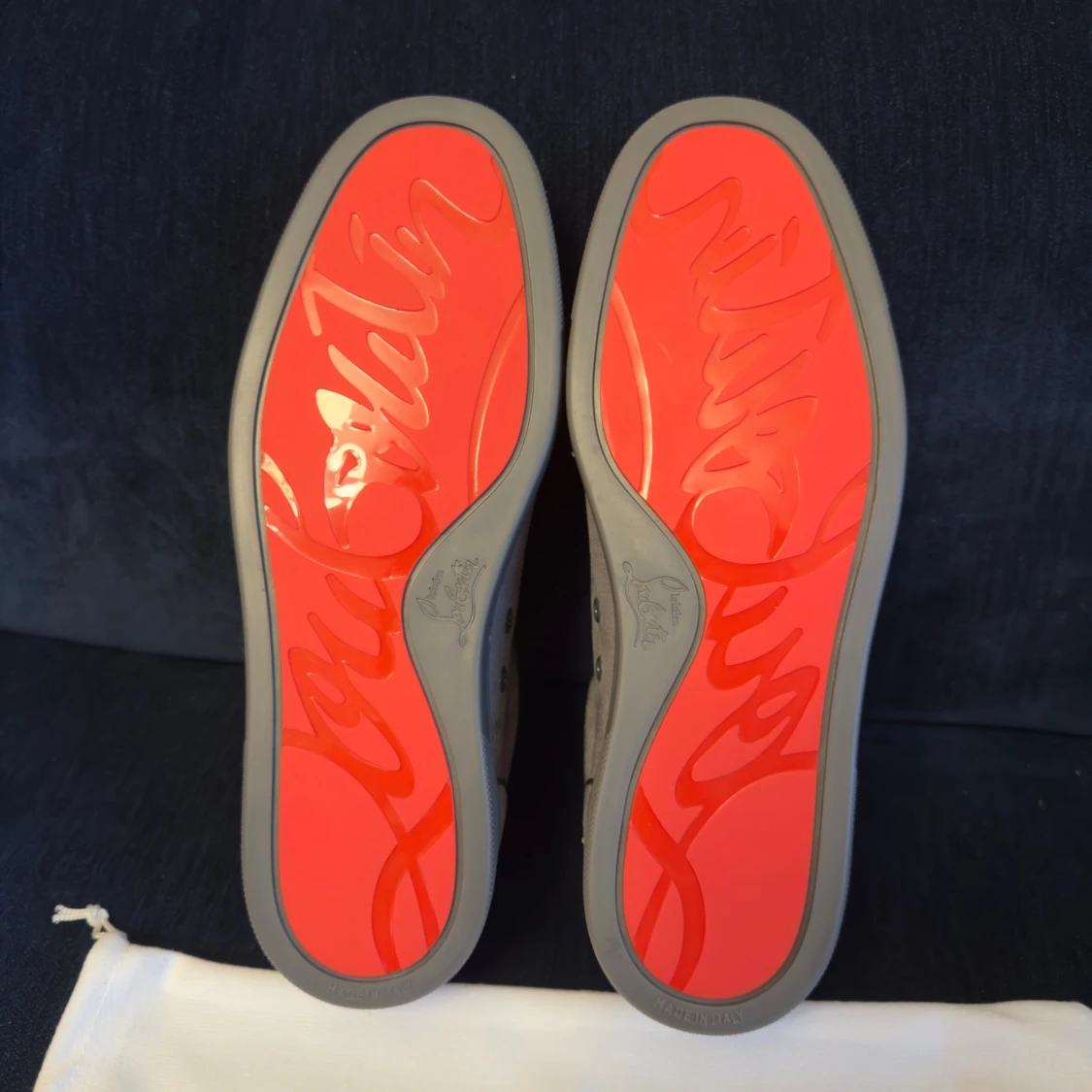 Grå mocka sneakers Christian Louboutin - 3