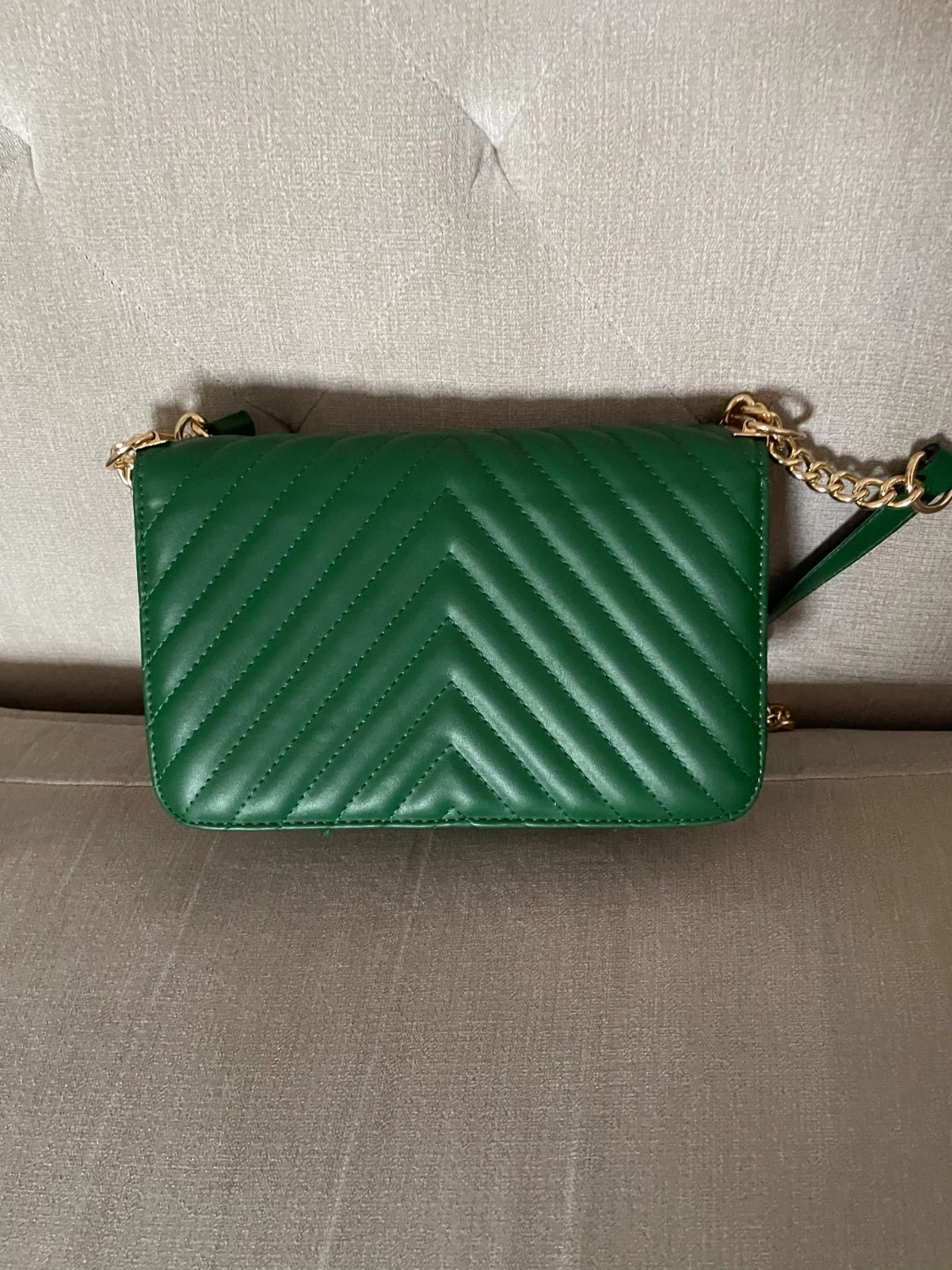 Grön quiltad axelväska från YSL - 1