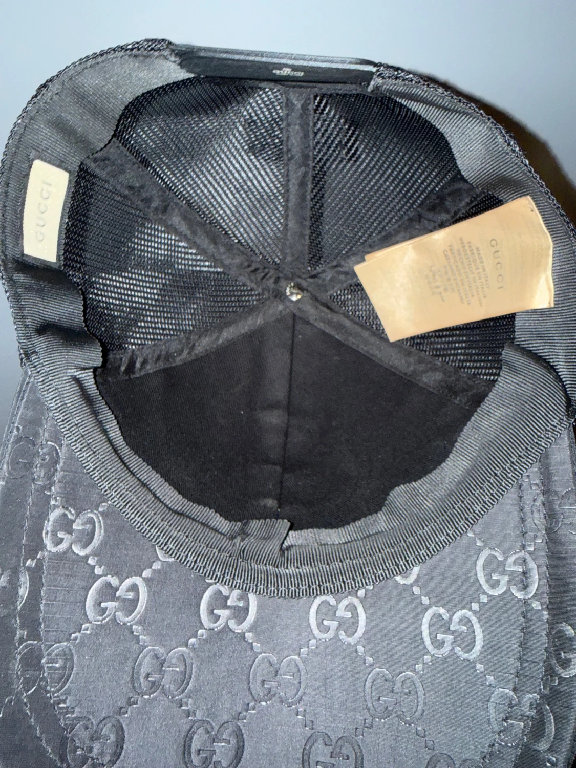 Svart Gucci keps med GG-mönster - 2