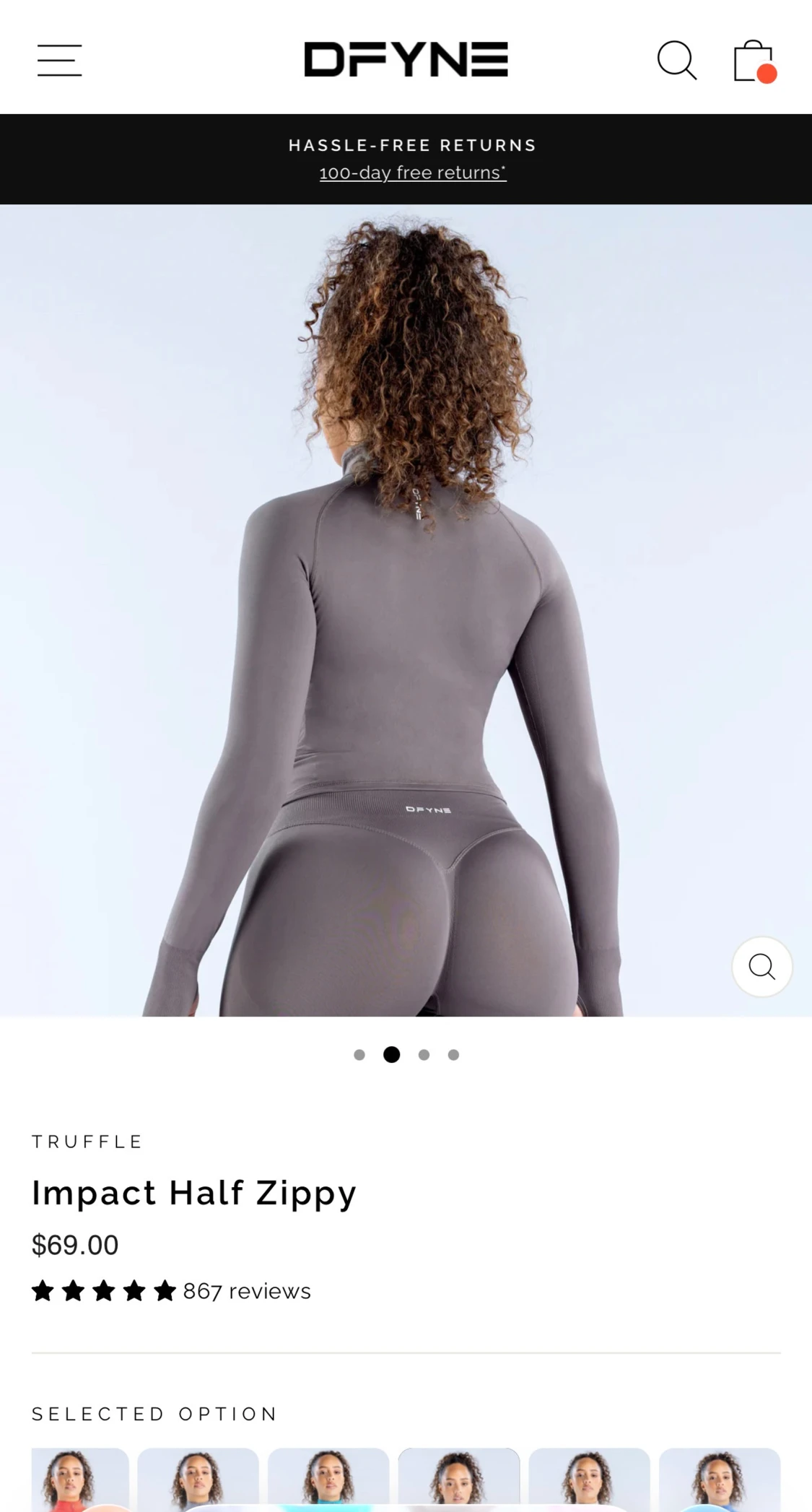 Brun Half Zip träningstopp från DFYNE - 1