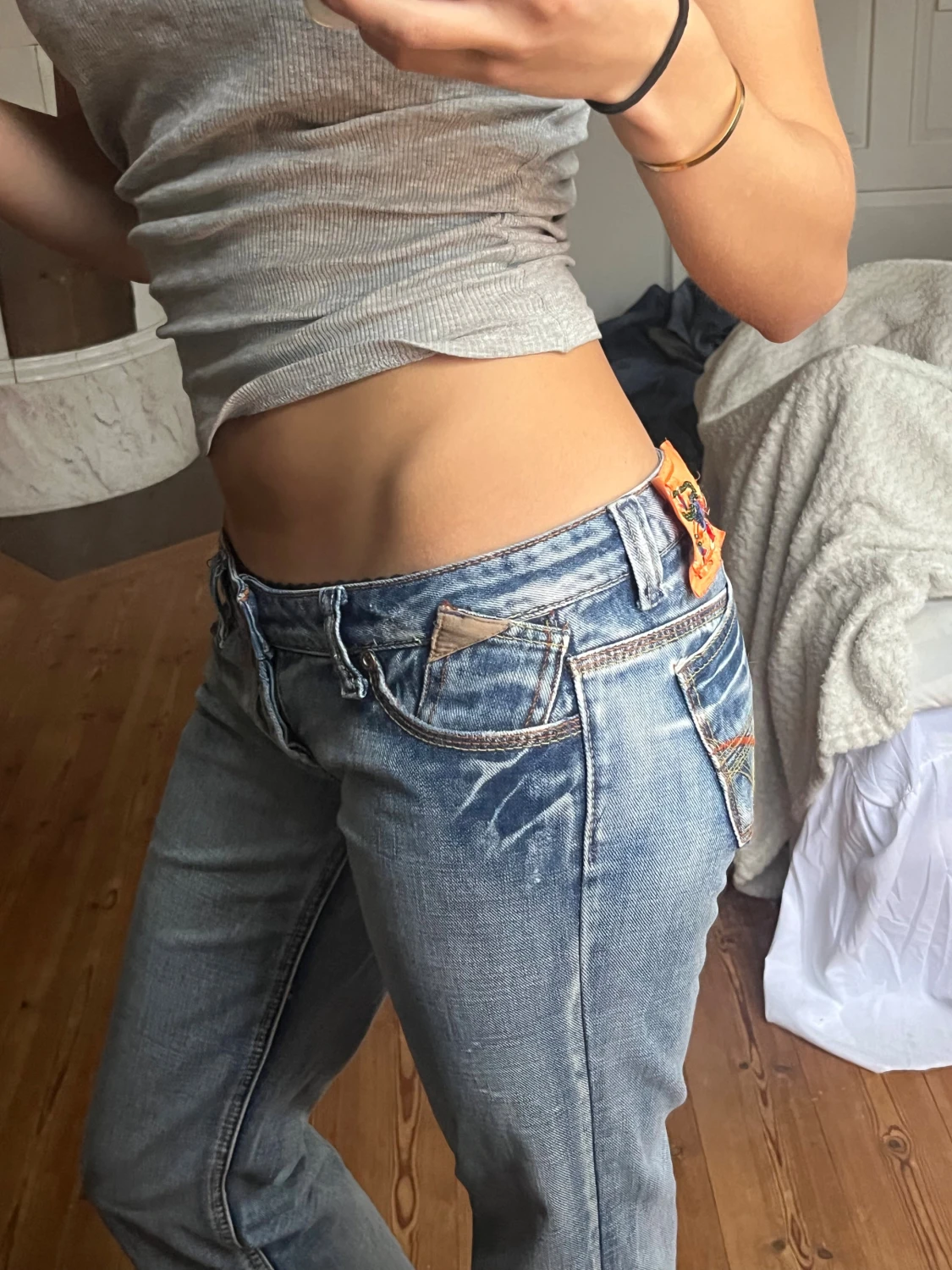 Lågmidjade vintage jeans  - 4