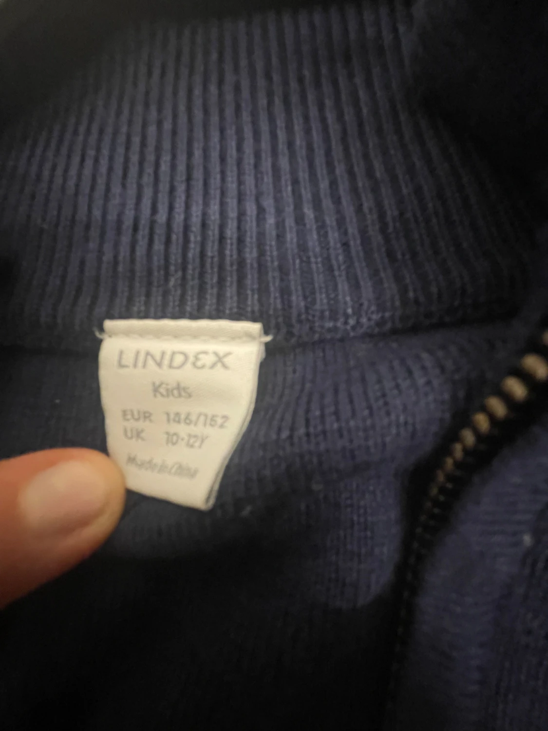 Mörkblå stickad kofta från Lindex - 1