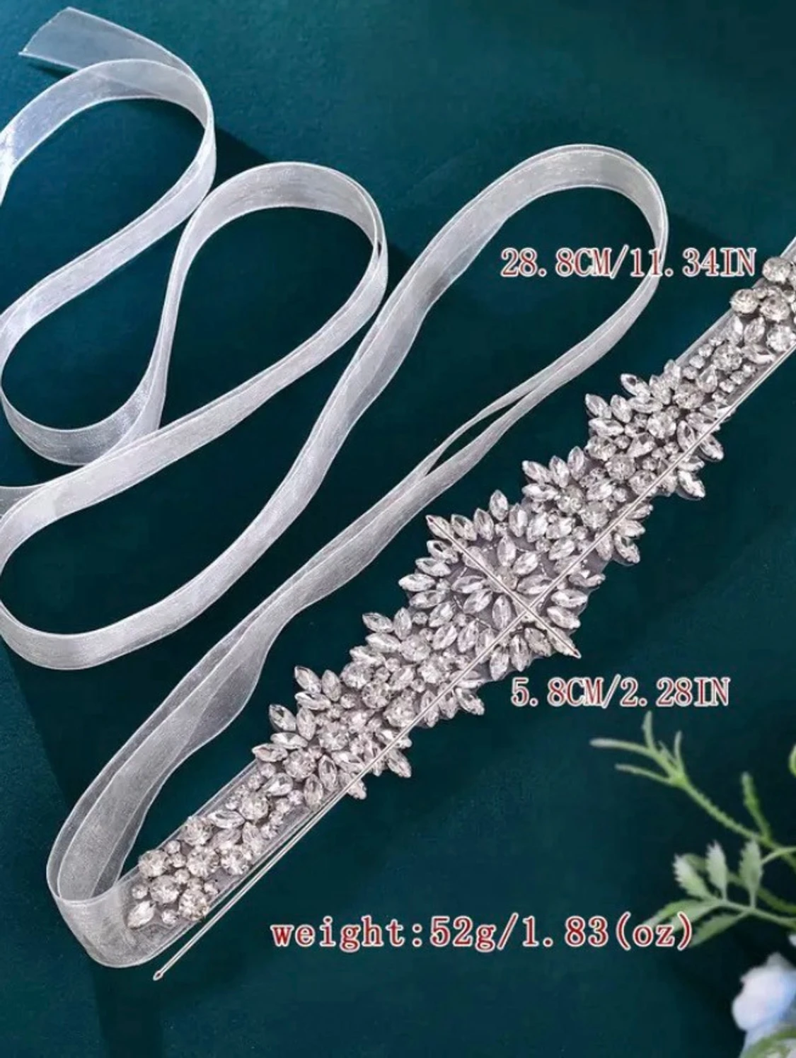 Glittrigt silverband med pärlor - 2