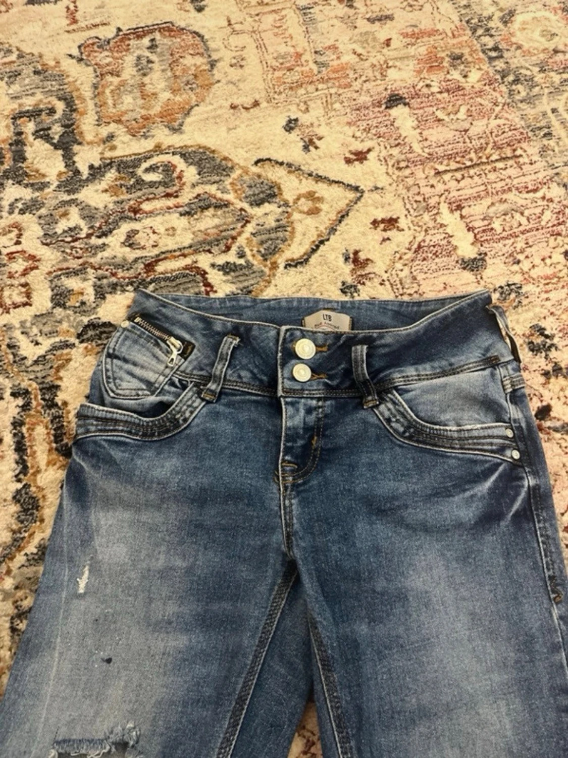 Blå slim straight jeans från LTB - 2