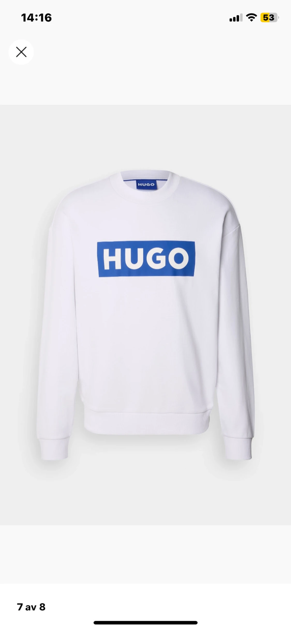 Vit Hugo sweatshirt storlek M