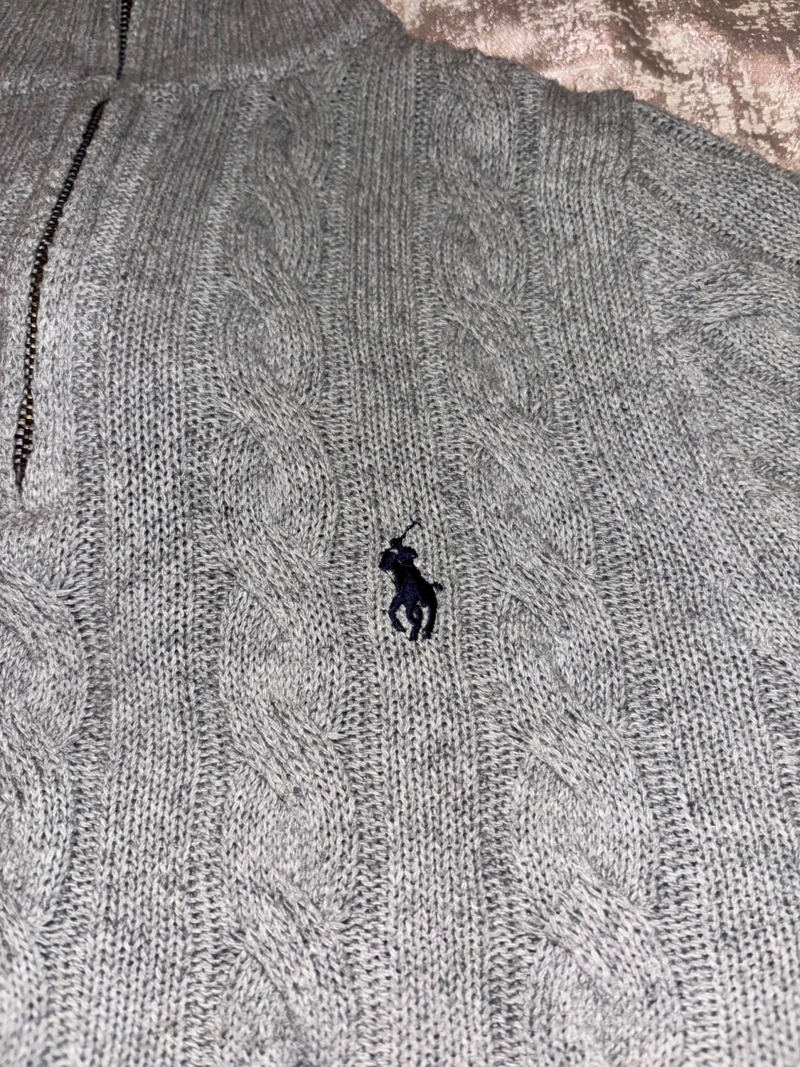 Grå stickad polotröja Polo Ralph Lauren - 1