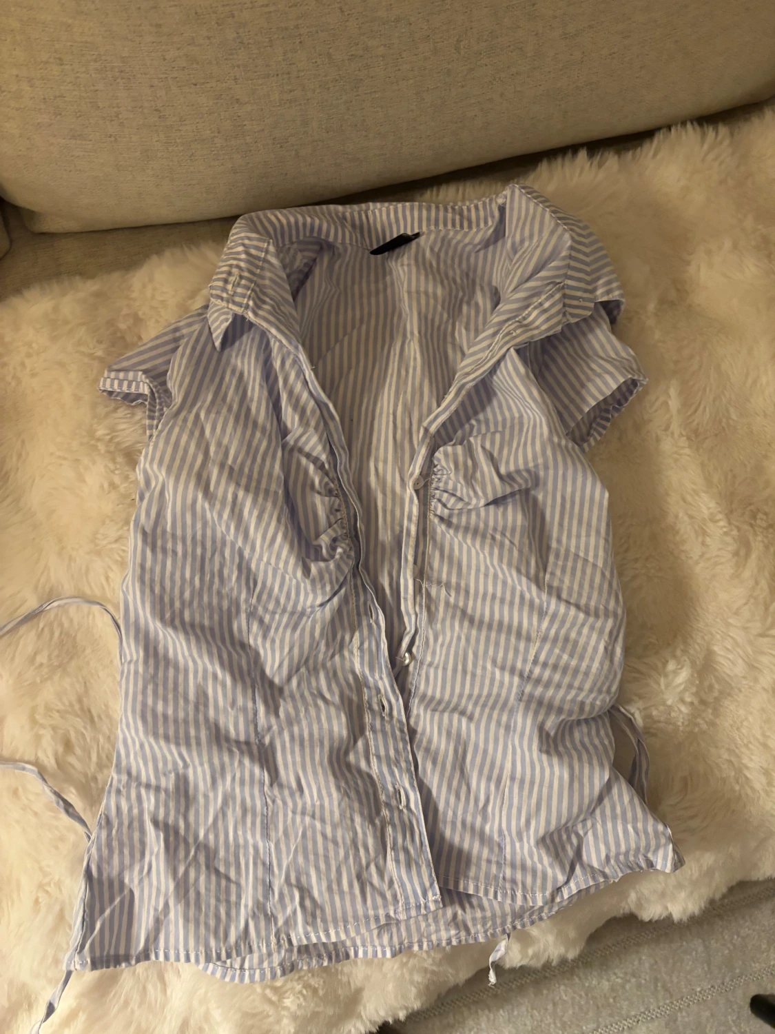 Blå-vit randig blus/skjorta - 3