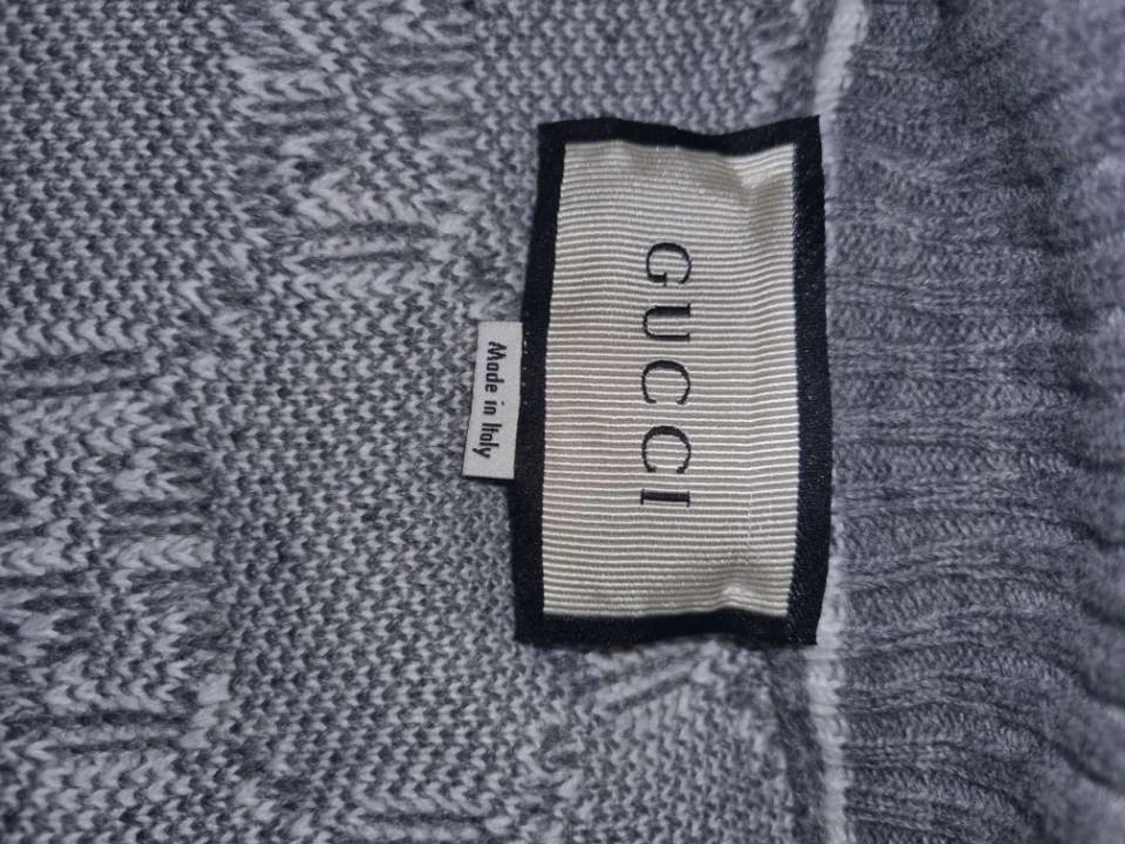 Grå stickad cardigan jacka från Gucci - 5