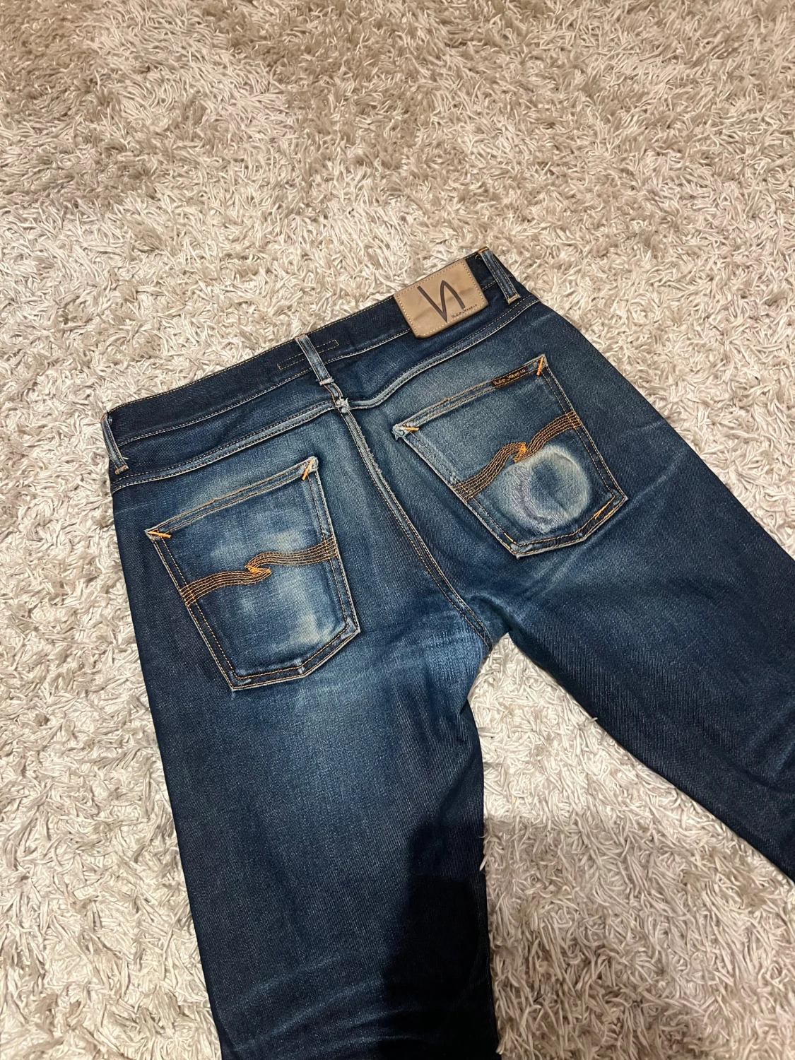 Dry japan selvage nudie jeans lean dean slim fit herr w31 blå  - 5