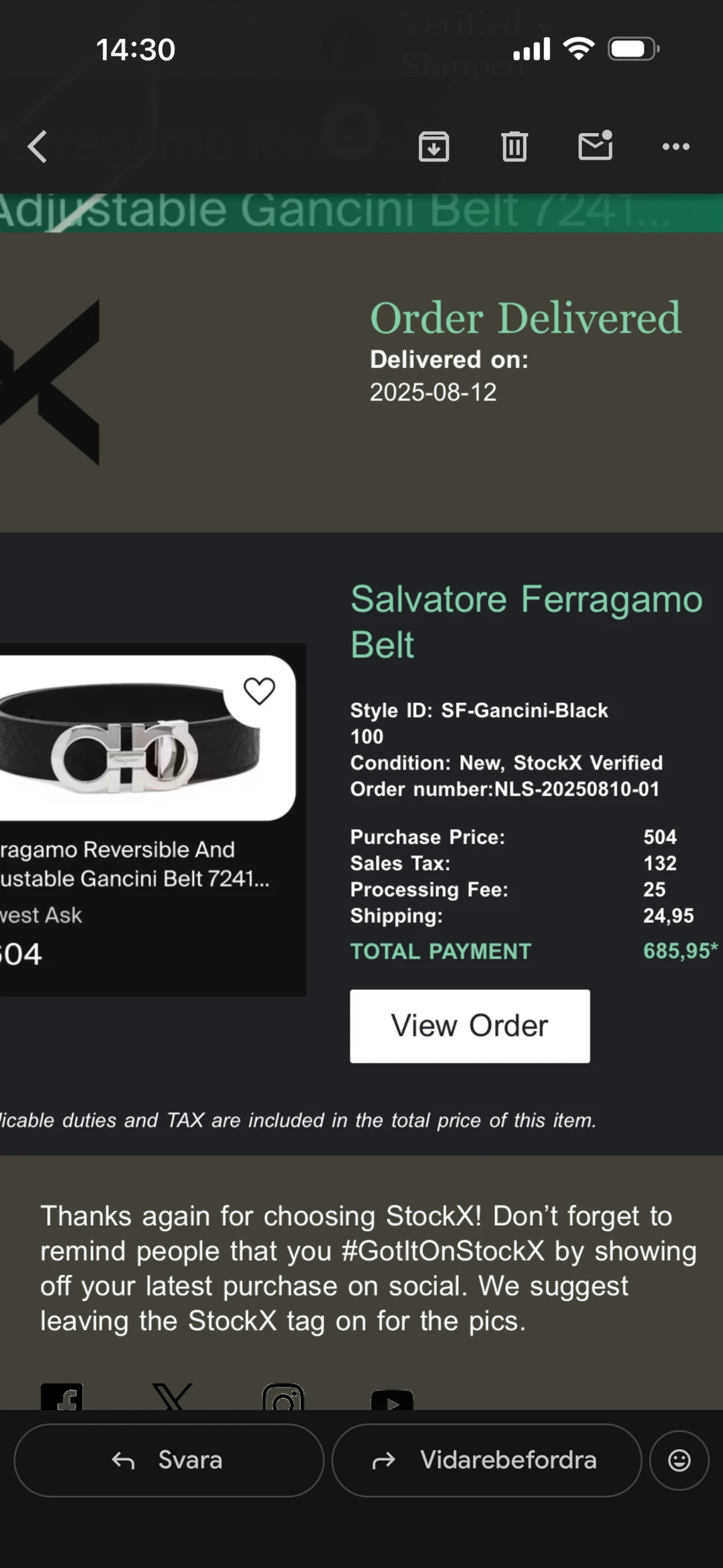 Svart bälte från Salvatore Ferragamo - 5