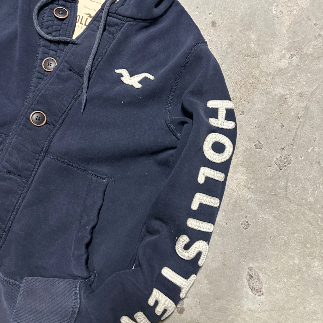 Vintage Hollister Hoodie med knappar - 1