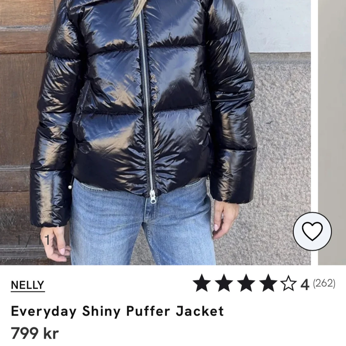 Svart pufferjacka från Nelly med huva - 4