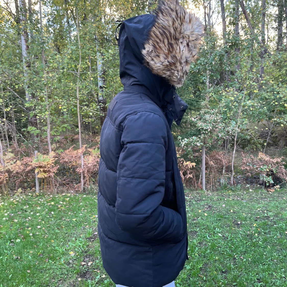 Svart vinterjacka med päls - 2