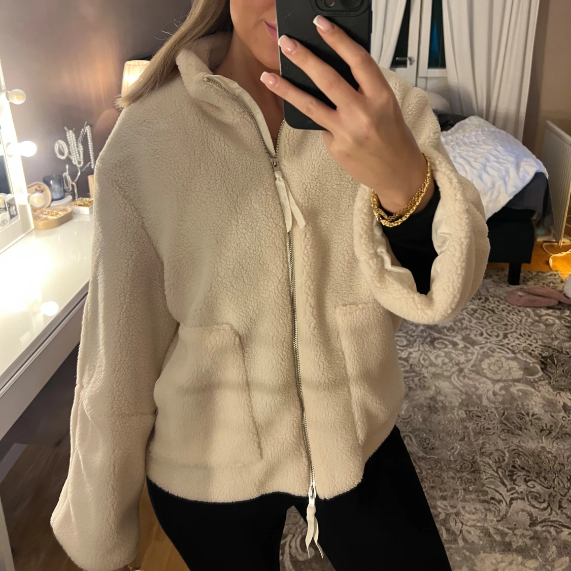 Teddyjacka/kofta med dragkedja - 1