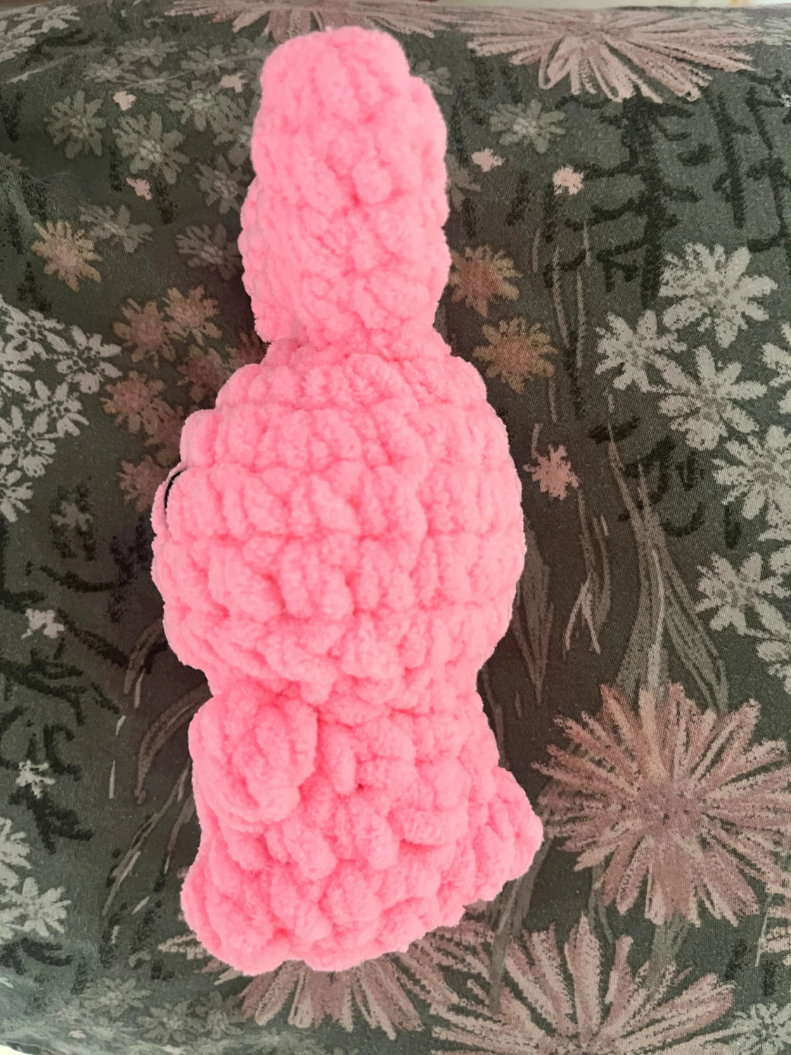 Handgjord rosa plysch-kanin - 1