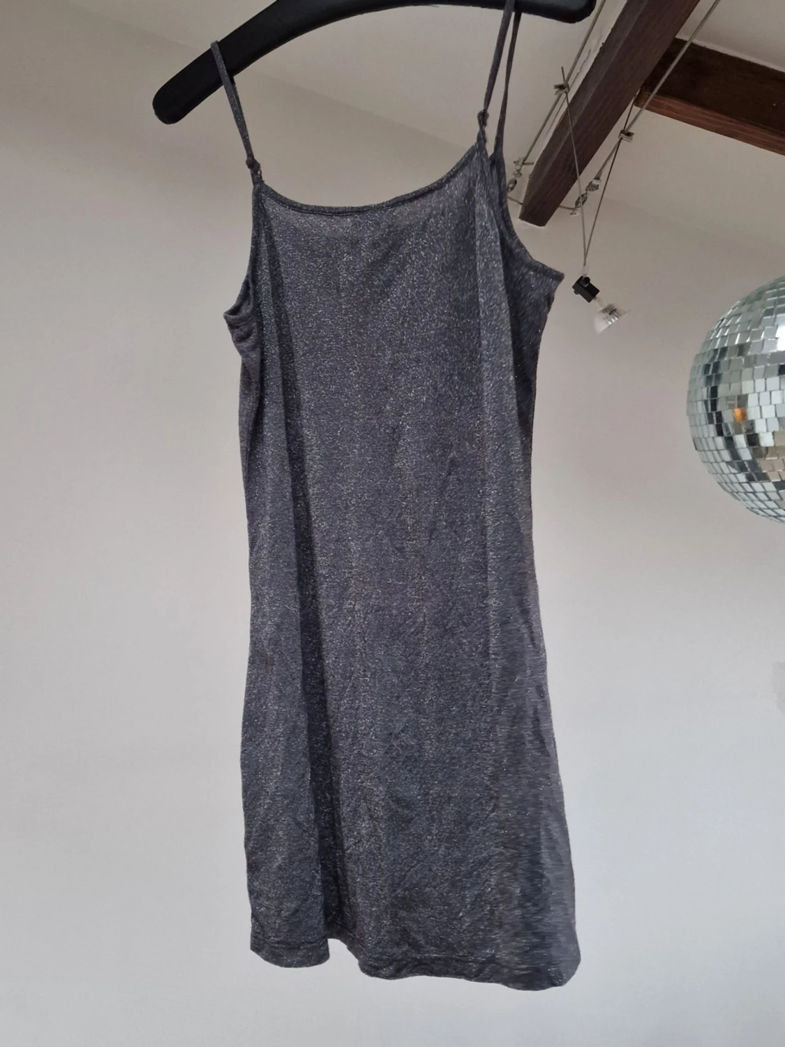 Grey-Silver glittery short dress - 3