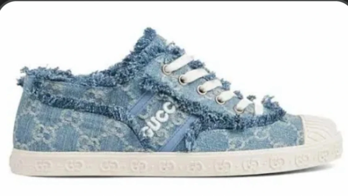 Gucci sneakers i blå denim