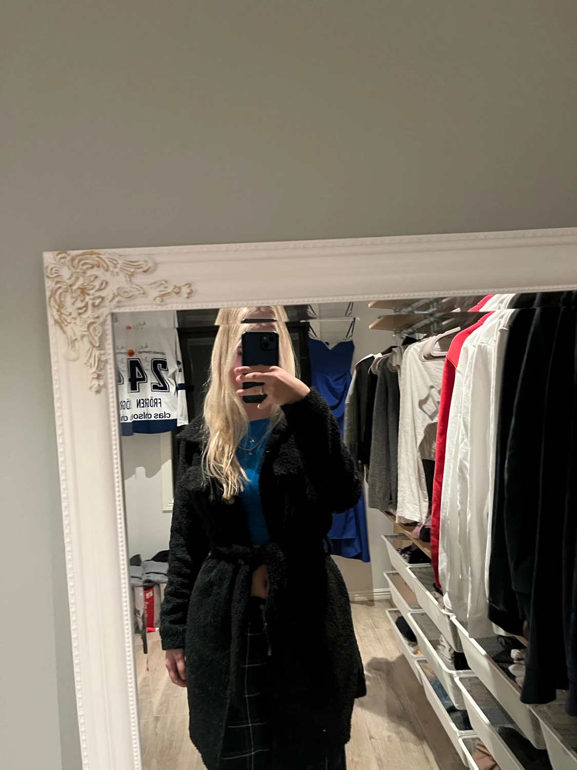 Svart teddyjacka/kappa  - 2