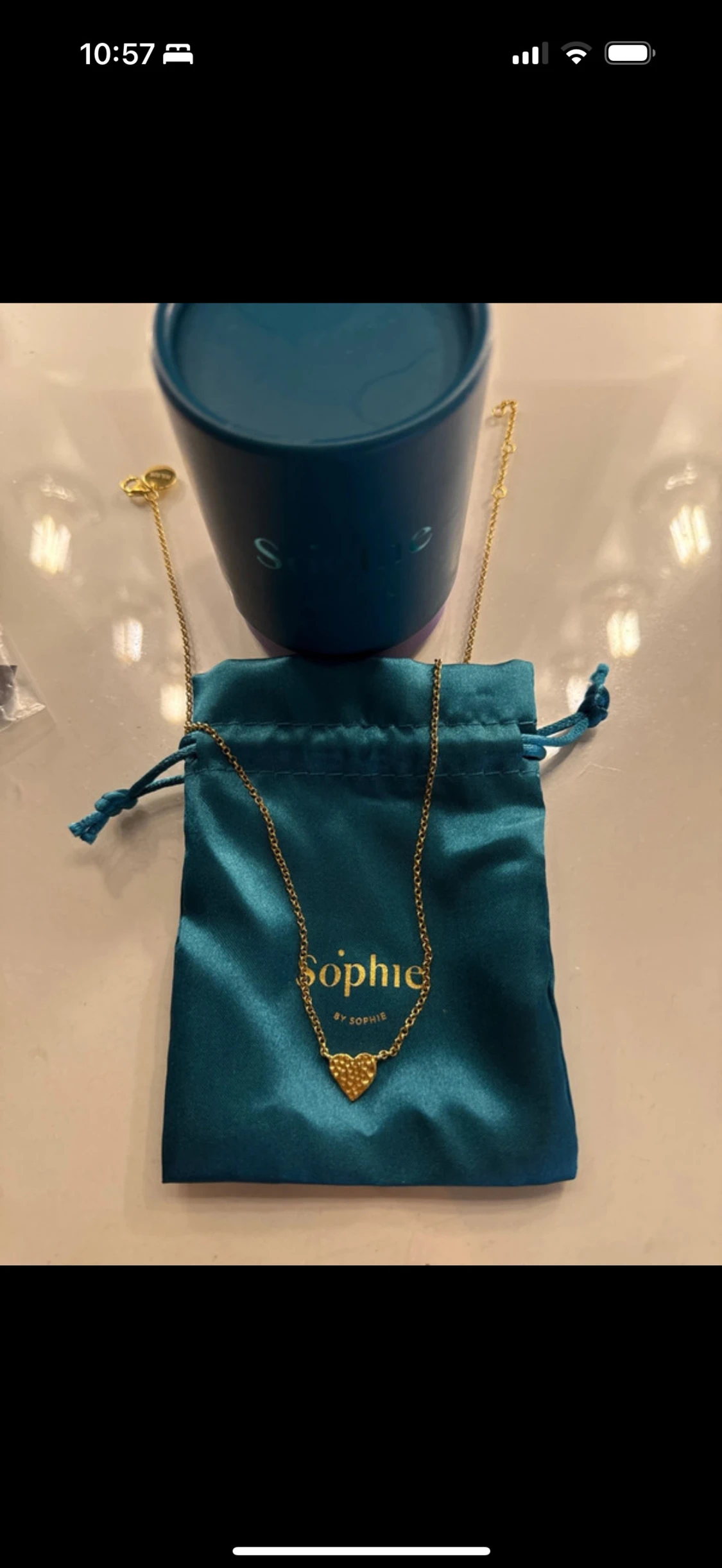 Guldpläterat hjärthalsband Sophie by Sophie - 2