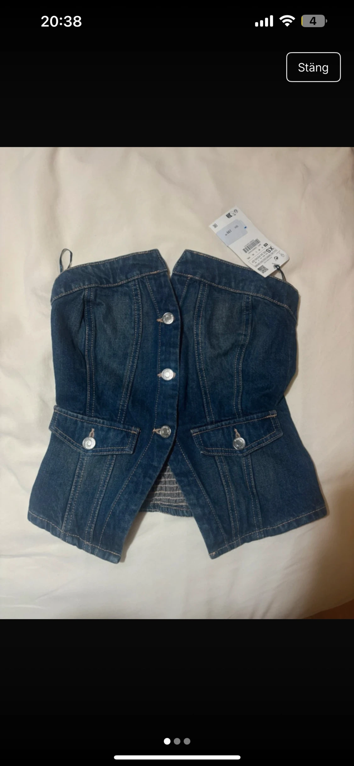 Denim korsett-topp från Zara XS