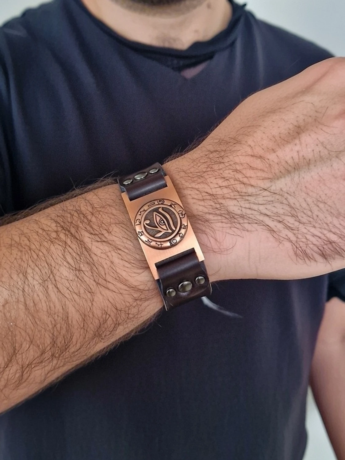 Armband vintage nordisk viking Horus öga