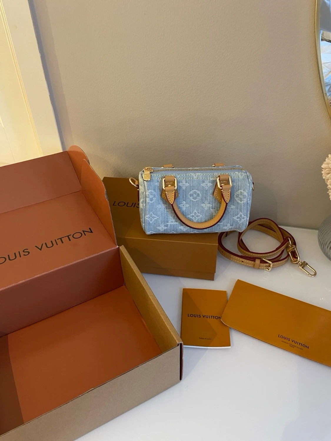 Louis Vuitton denim handväska - 6