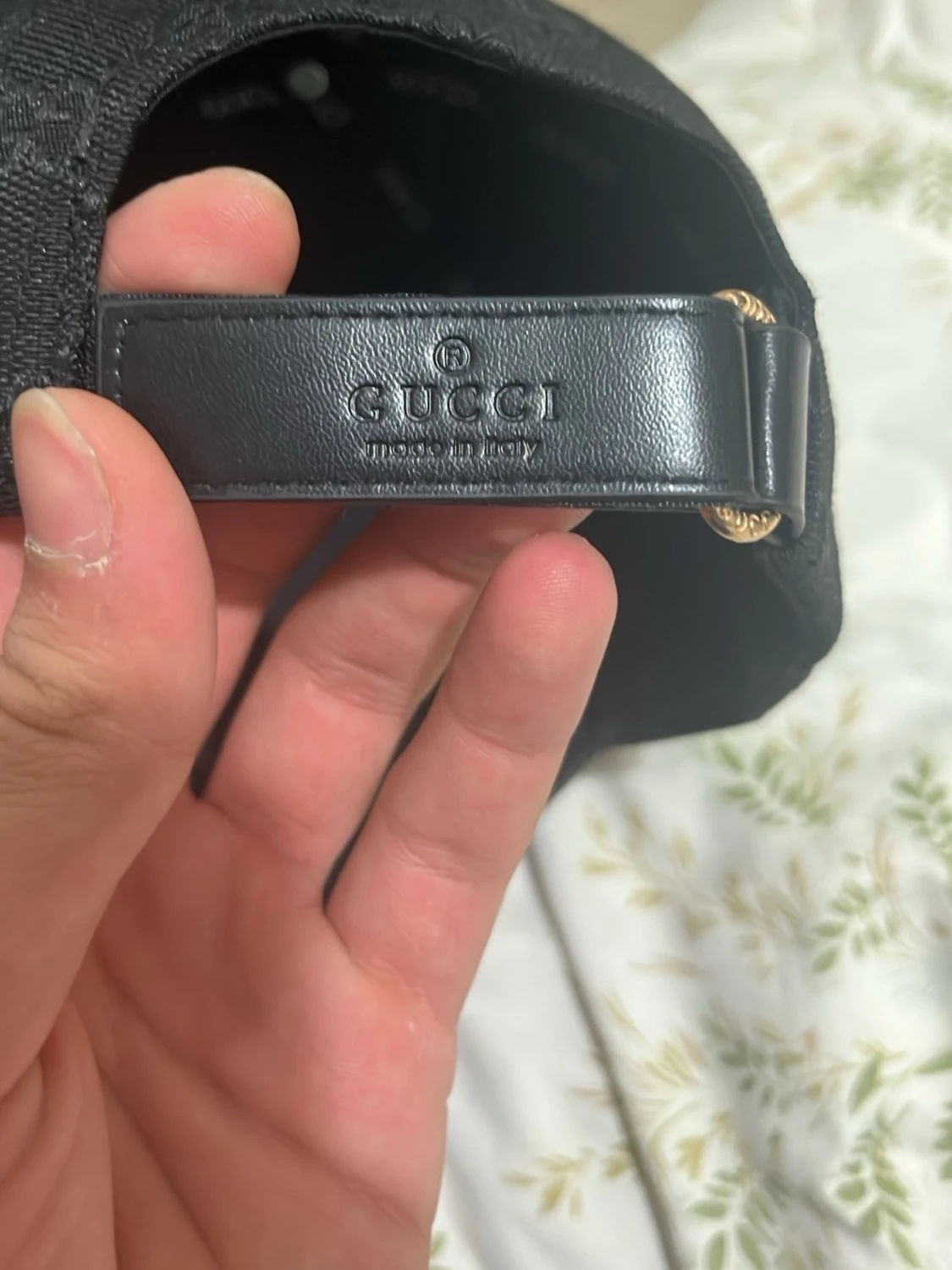 Svart Gucci keps med GG-mönster - 2