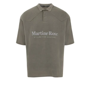 Martine Rose - Martine Rose SS25 logo polo shirt with removable shoulder pads. Sz L