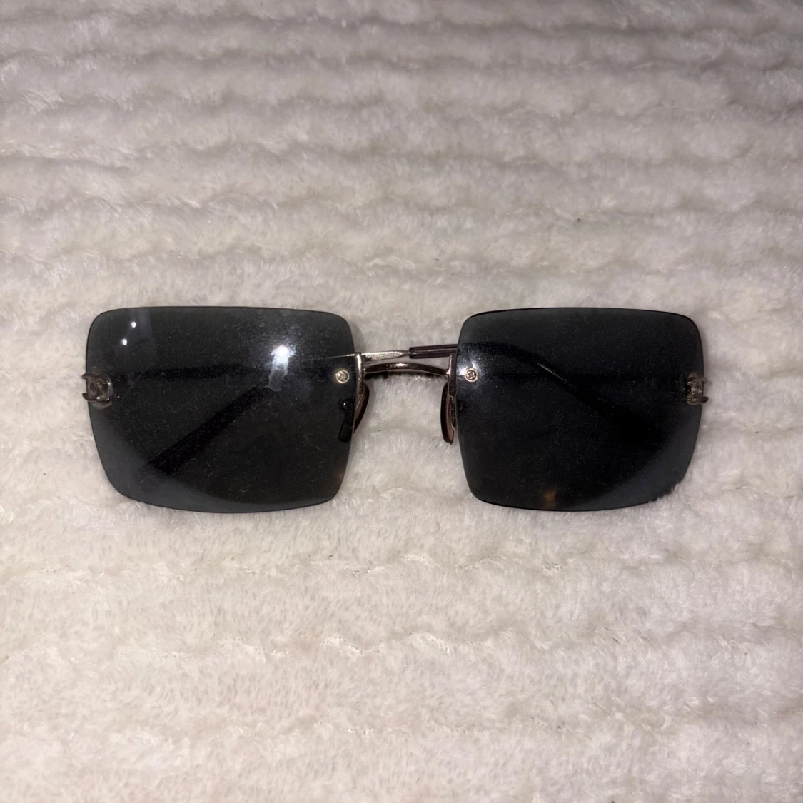 Svarta dubbel C solglasögon rektangulära - 1