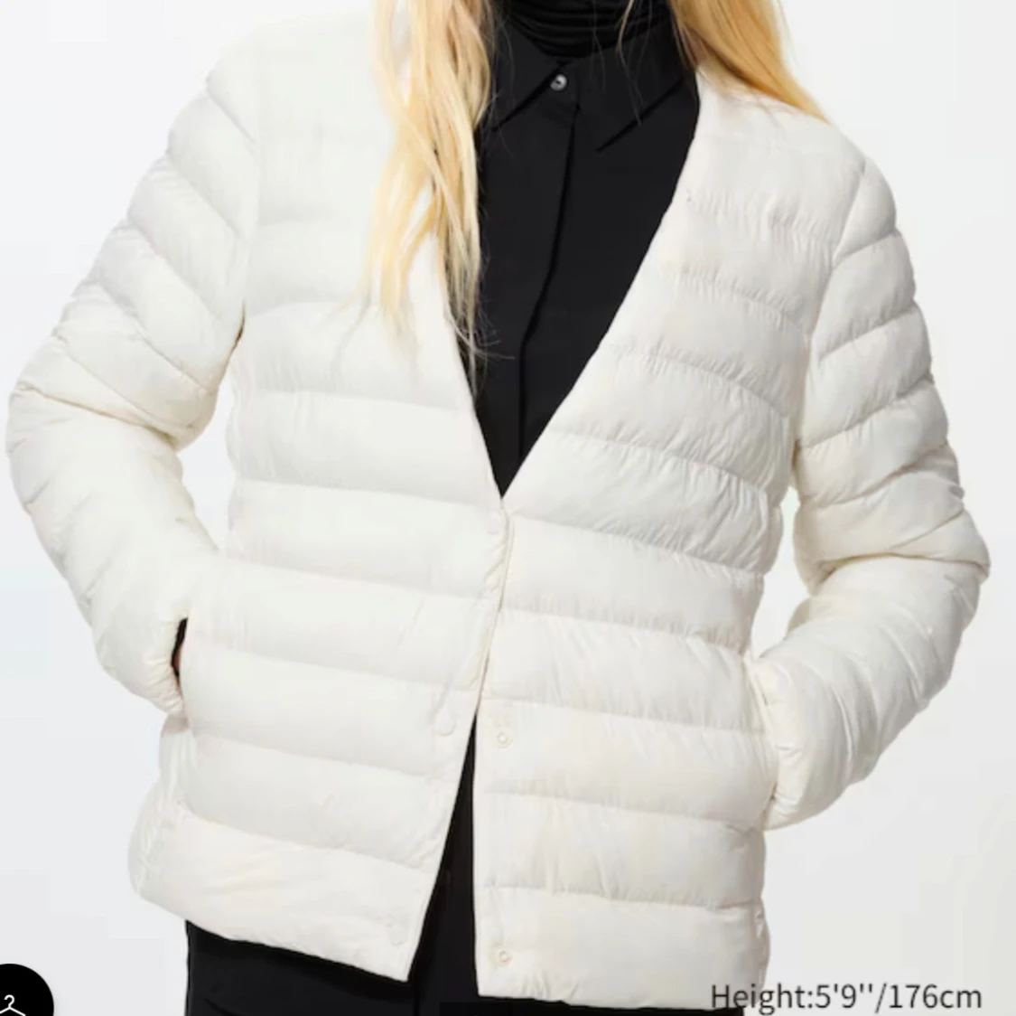 Lätt dunjacka från Uniqlo, blå & vit - 4