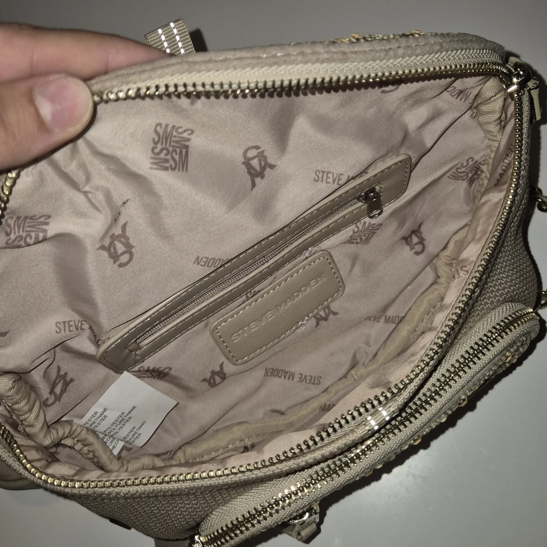 Beige glittrig axelväska Steve Madden - 3