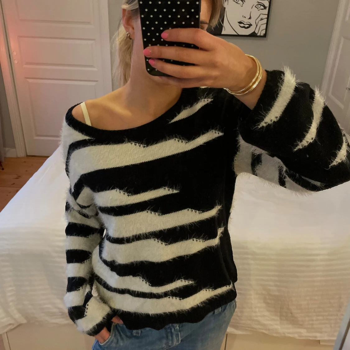 Zebramönstrad stickad tröja JDY - 1