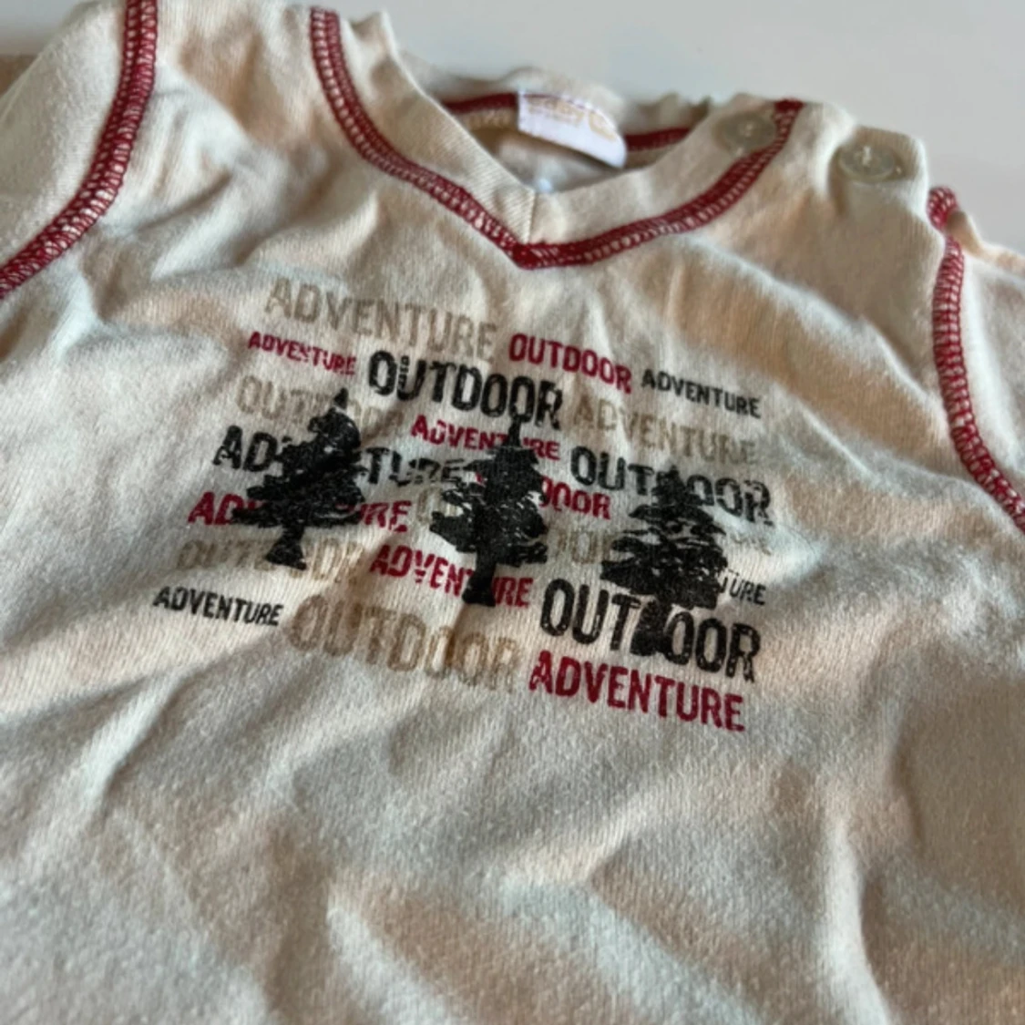 Beige långärmad body med tryck - 3