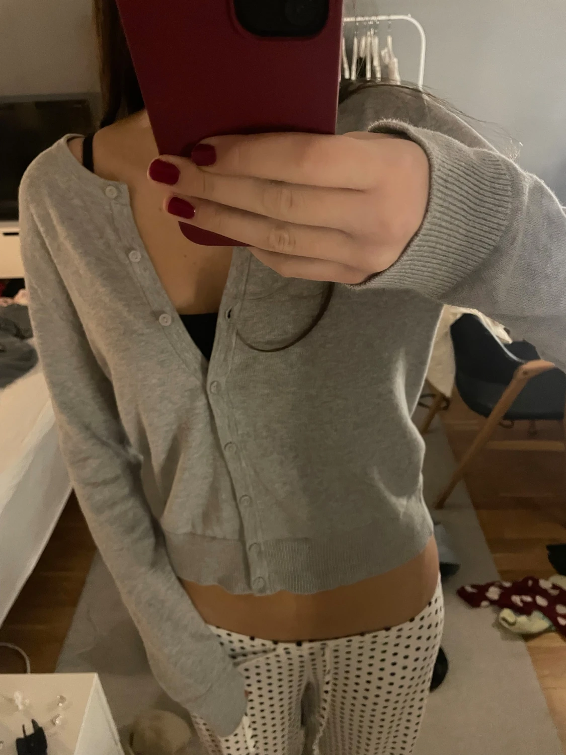 Grå kofta från H&M Basic, storlek S