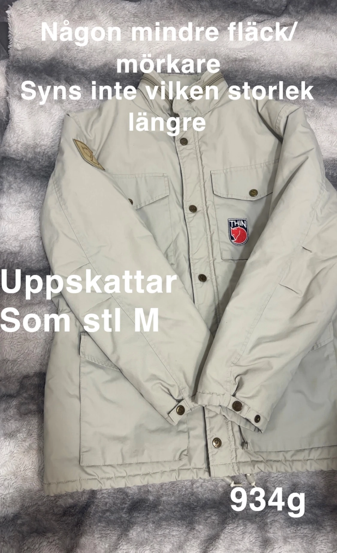 Beige Fjällräven parkajacka M