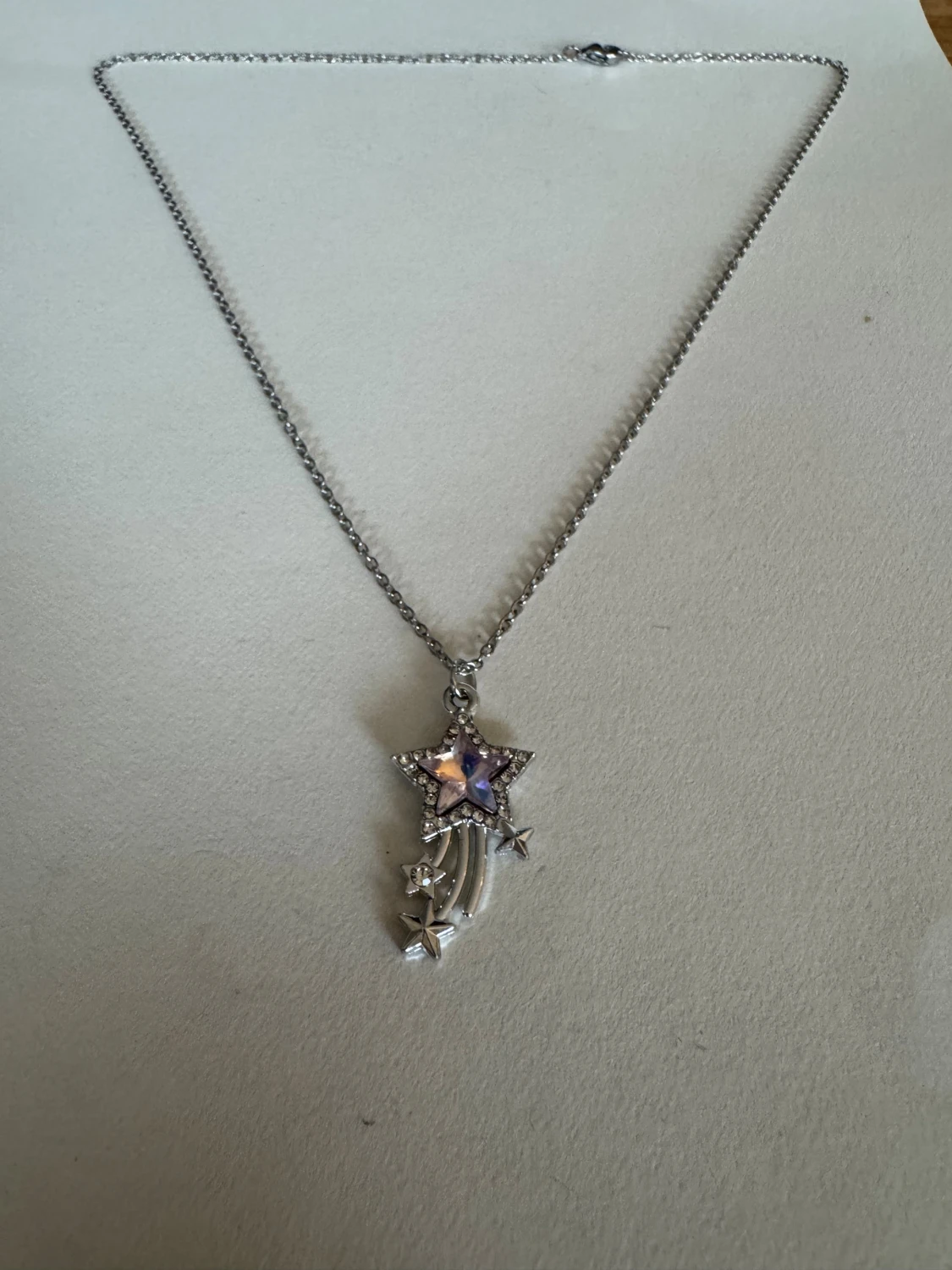 Silverhalsband stjärnfall ljusrosa - 3