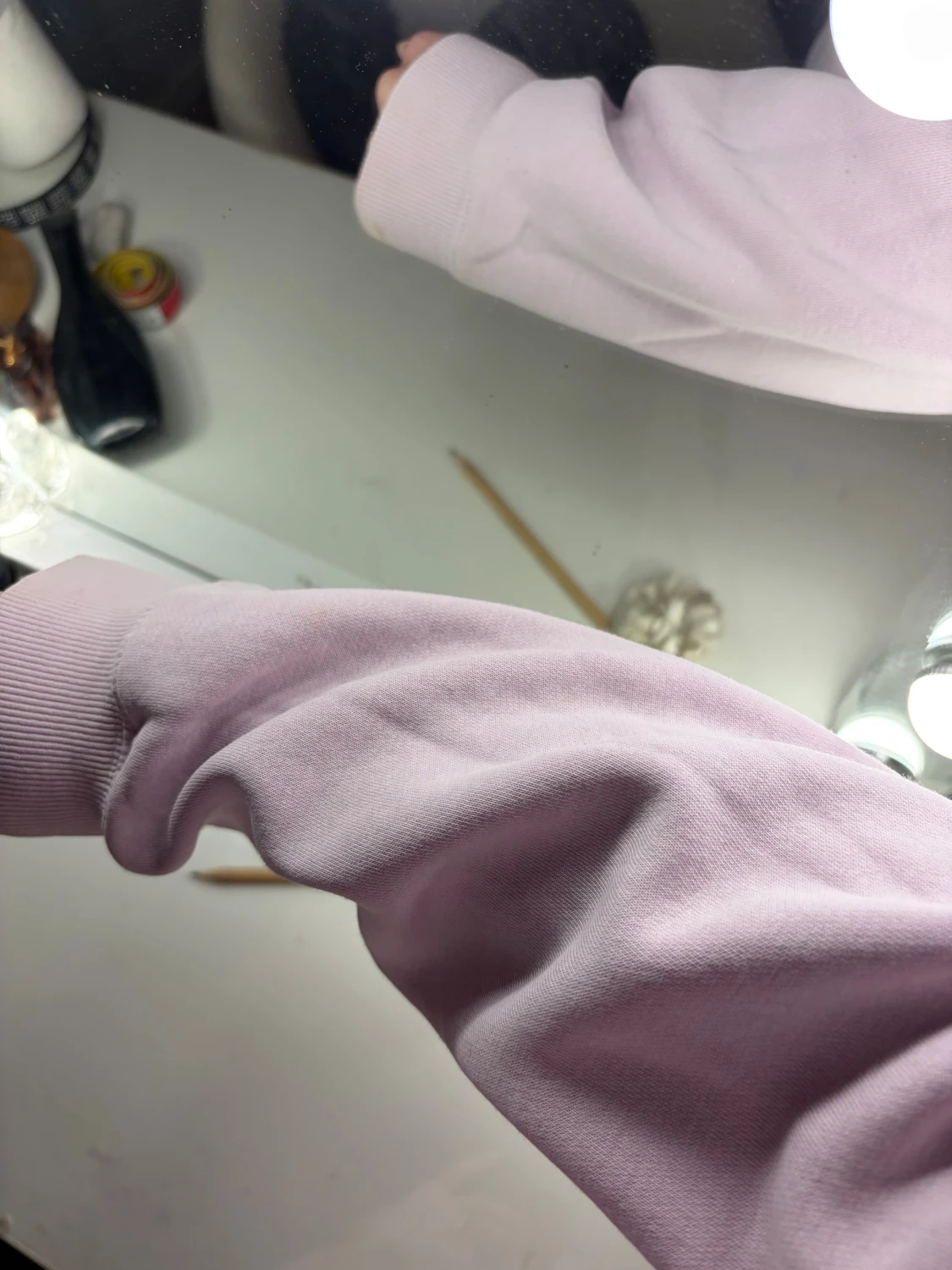 Ljuslila/rosa  hoodie med huva - 2