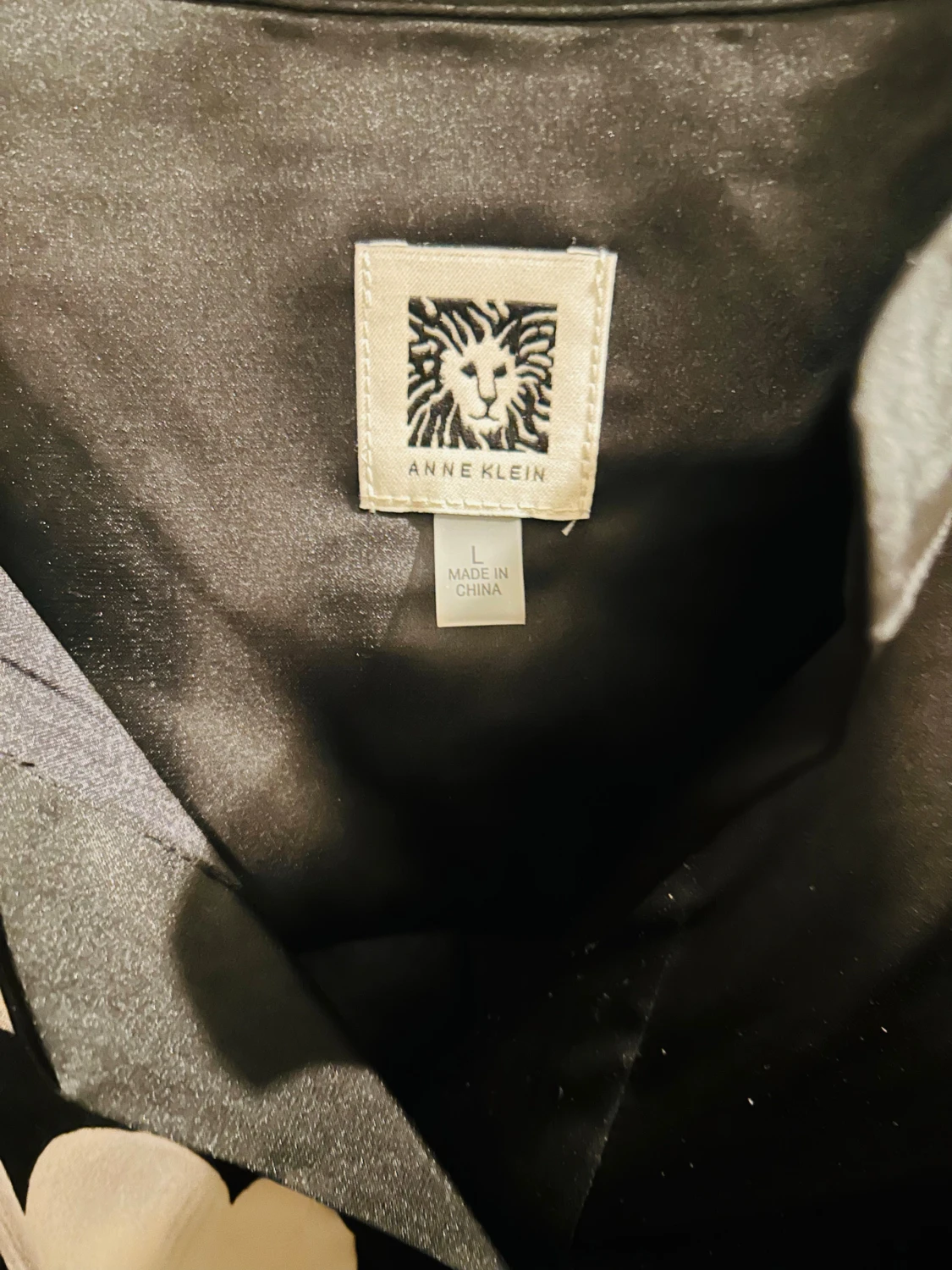 Svart blommig kortklänning Anne Klein - 2