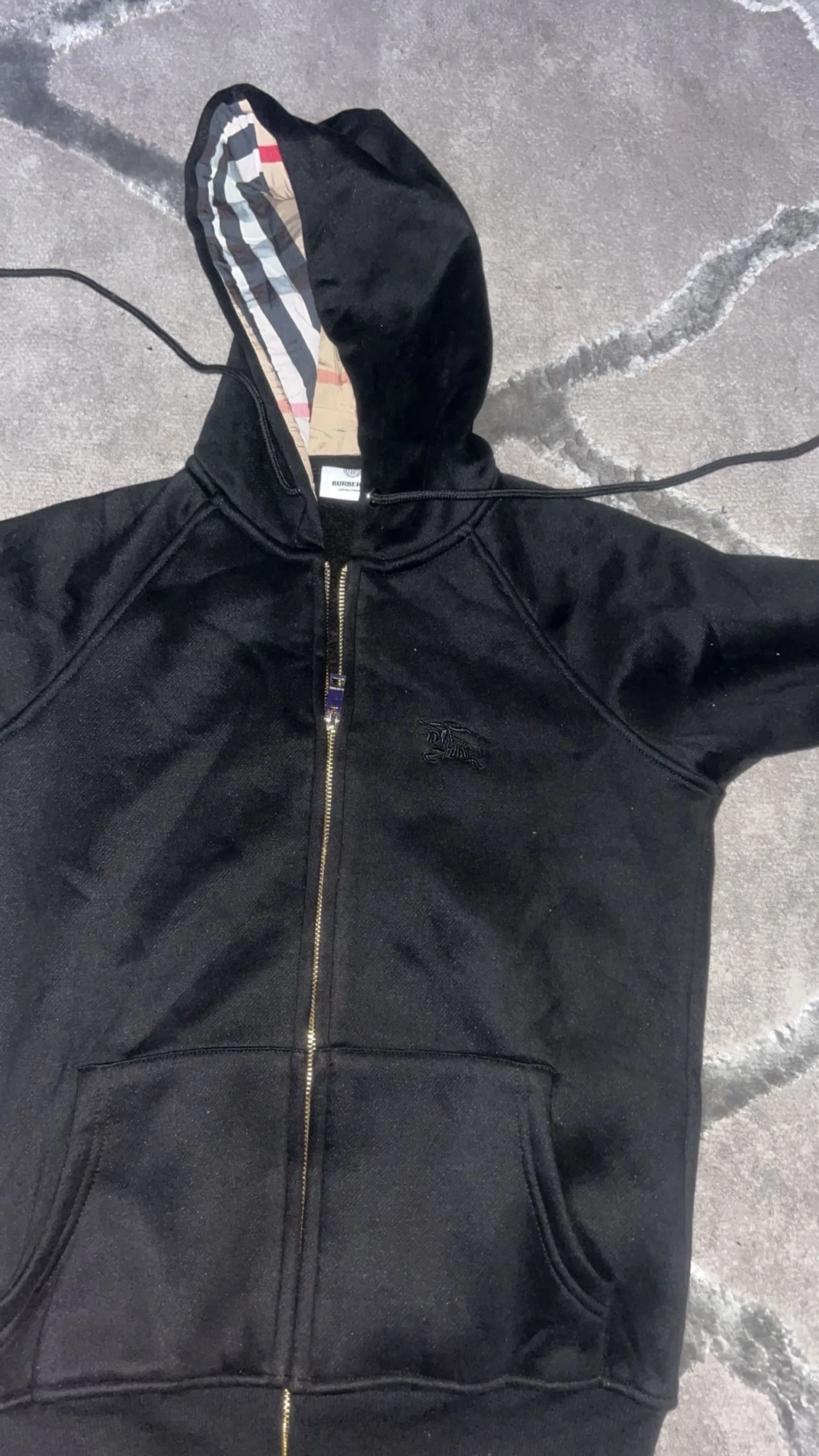 Svart Burberry hoodie med dragkedja - 2