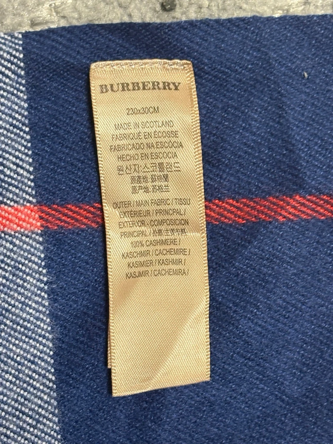 Blårutig Burberry  i kashmir - 2