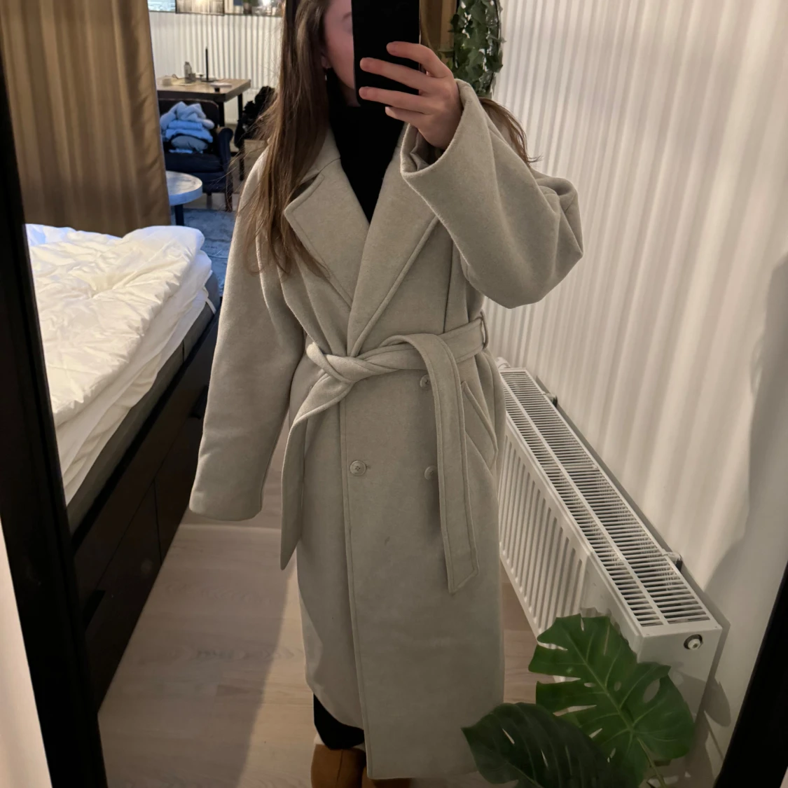 Ljusgrå lång kappa - 1