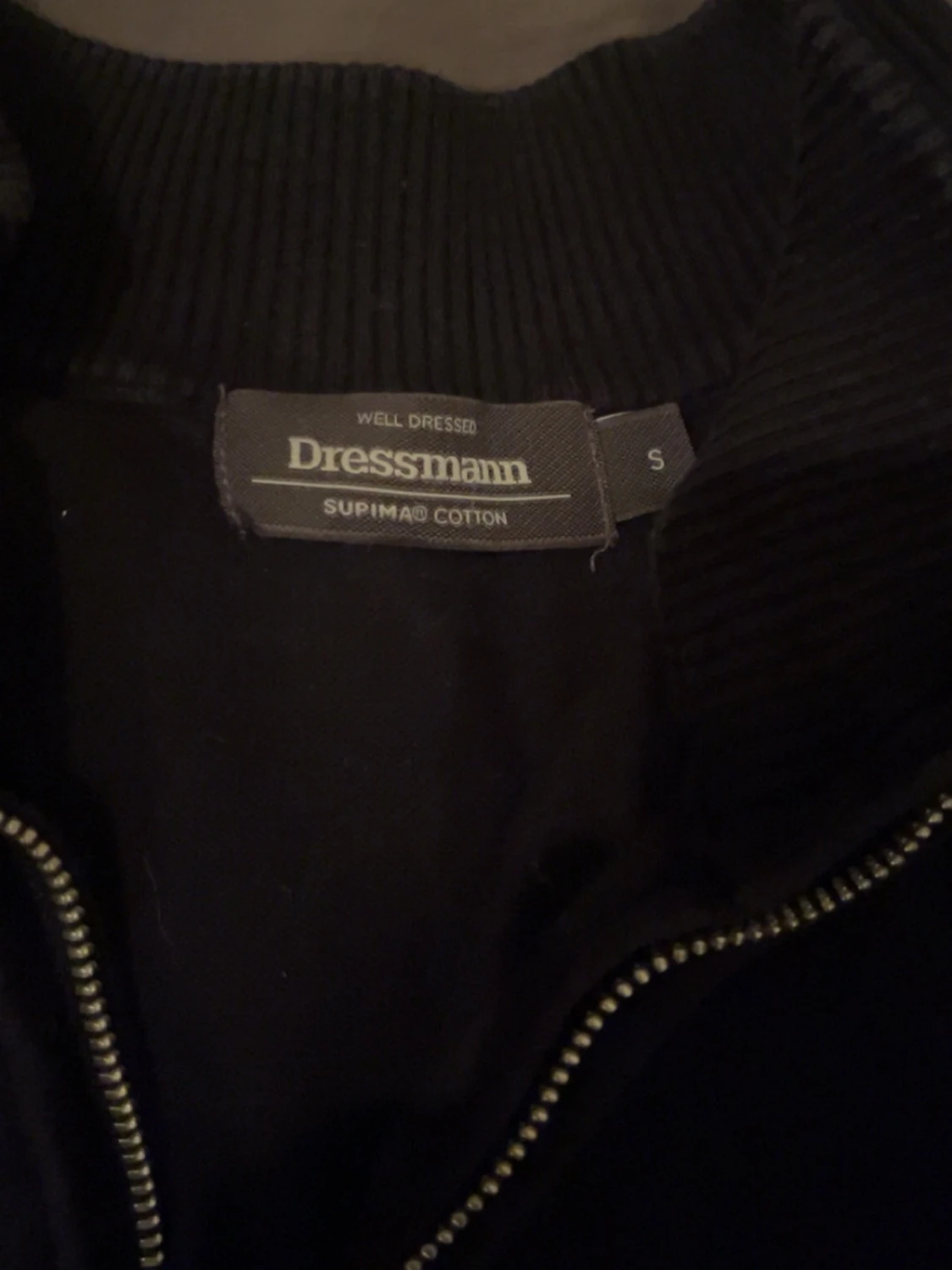 Svart kofta med dragkedja Dressmann storlek S - 1