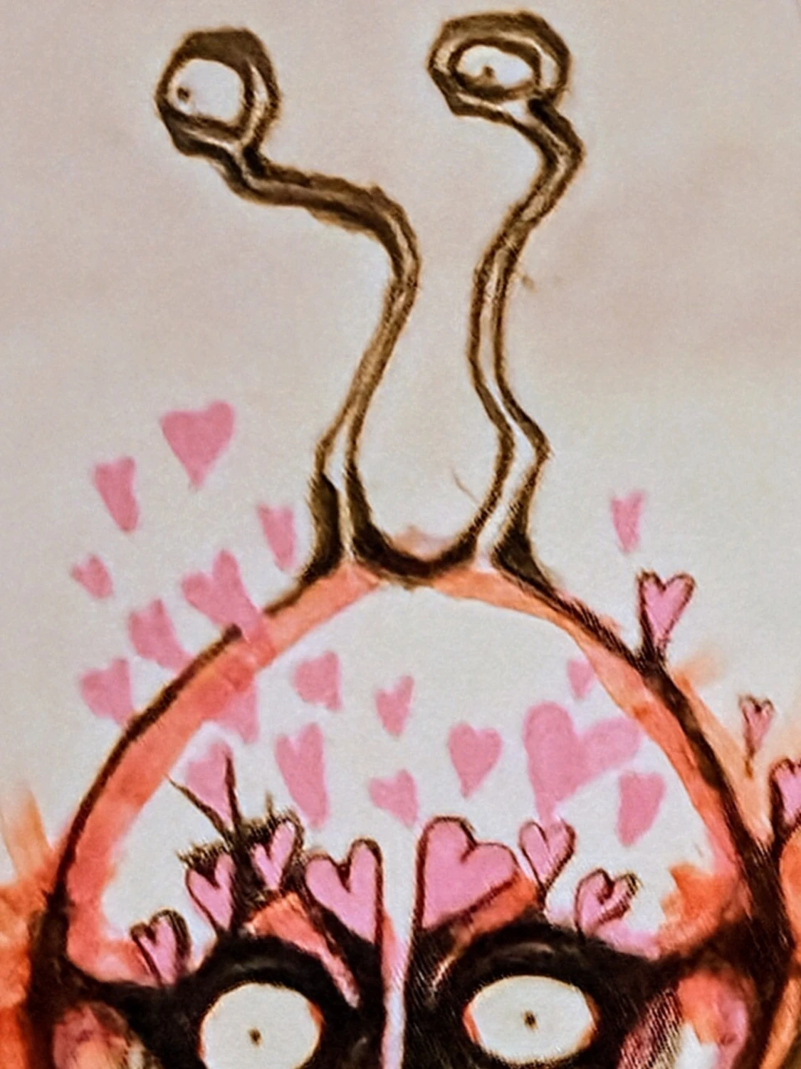 Handmålad duk med snigelmotiv - 8