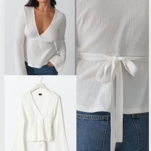 Gina tricot tie top - En vit fin blus som inte kommer till användning.