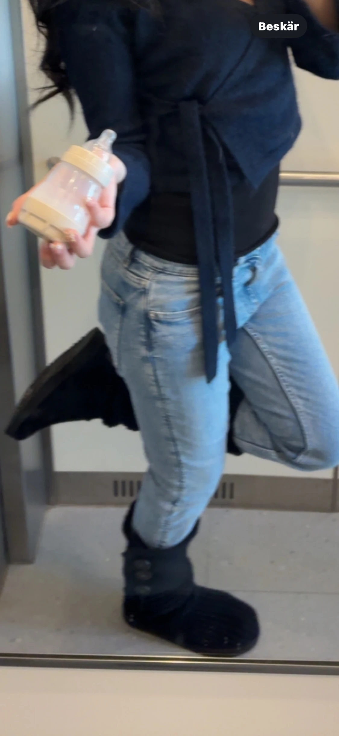 Svarta stickade uggs boots - 3